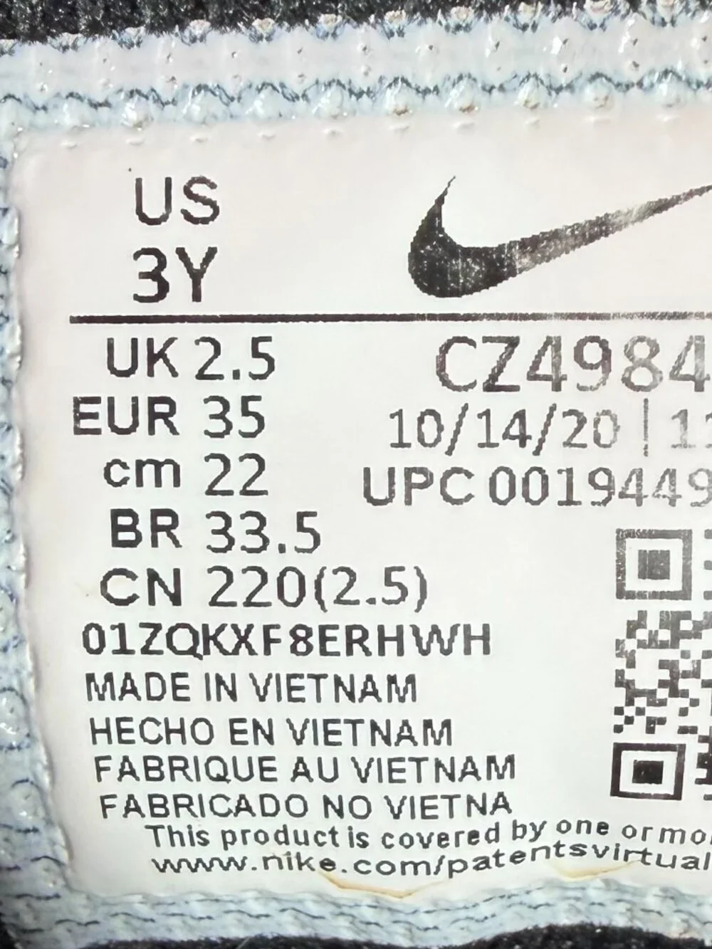Nike Vapor Ultrafly 3 Keystone Baseball Cleats Black Gray Youth Sz 3Y CZ4984-009